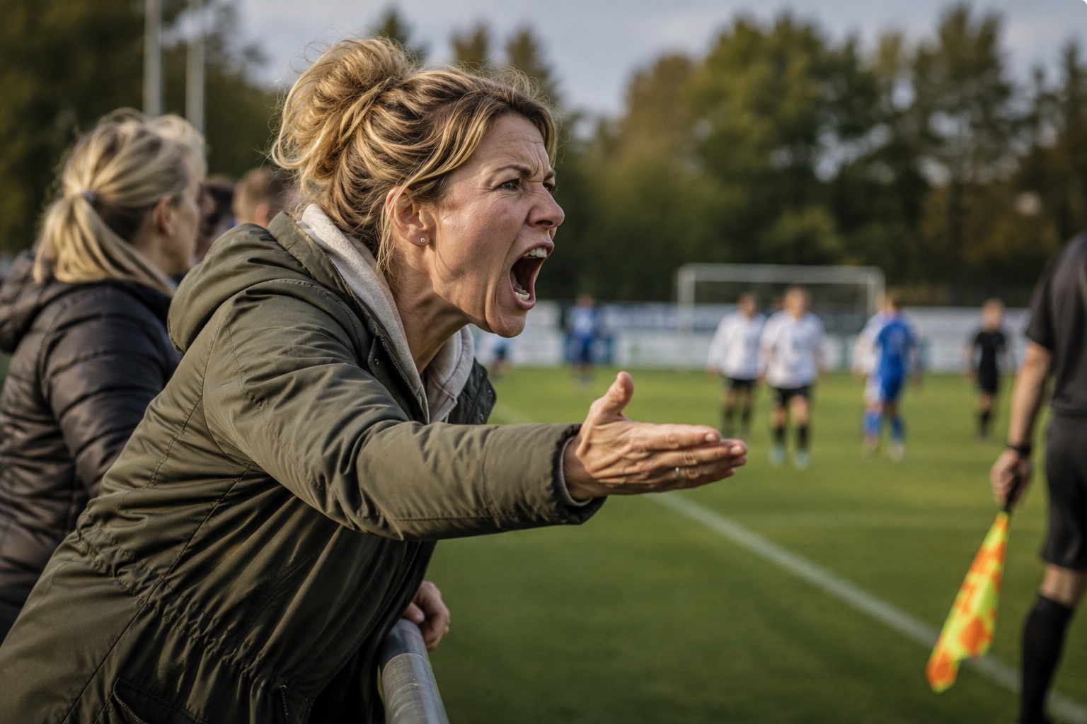 Aufgebrachte Fußballmutter am Spielfeldrand – Reizbarkeit in den Wechseljahren